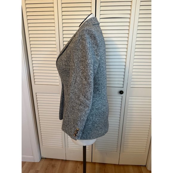 Vintage Orvis Wool Tweed Jacket Women Gray 12 Blazer Single Button Double Pocket - Picture 6 of 8